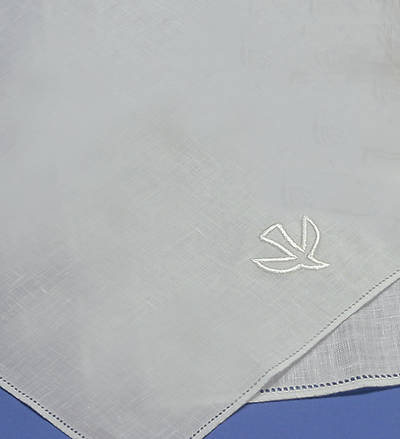 Picture of Baptismal Napkin Embroidered with a Dove