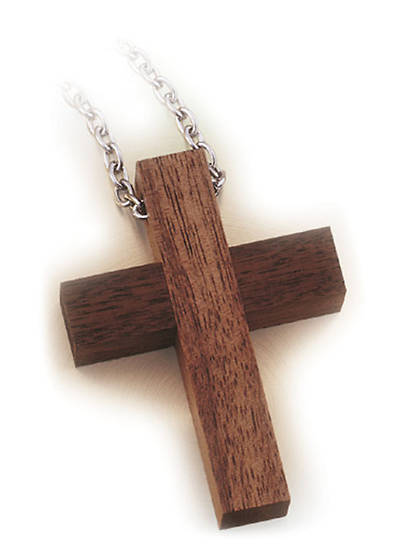Picture of Wood Cross Necklace