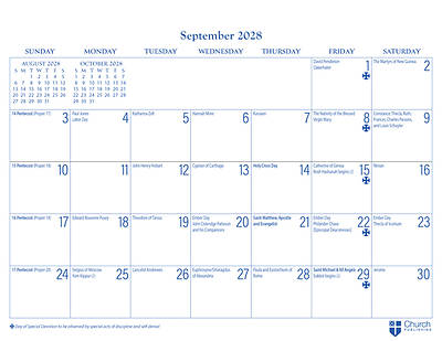 2028 Parish Wall Calendar
