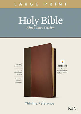 Picture of KJV Large Print Thinline Reference Bible, Filament Enabled Edition (Red Letter, Leatherlike, Brown/Mahogany)