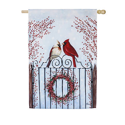 Picture of Winter Birds and Berries House Satin Flag