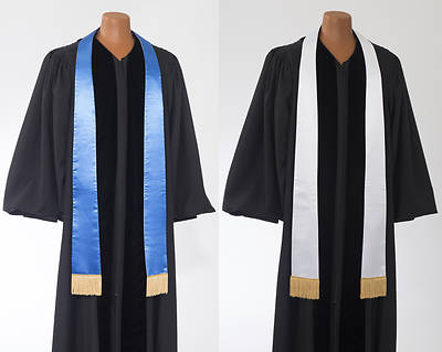 Picture of Satin Plain Reversible Blue/White Stole