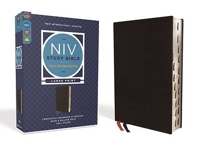 Picture of NIV Study Bible, Fully Revised Edition, Large Print, Bonded Leather, Black, Red Letter, Thumb Indexed, Comfort Print