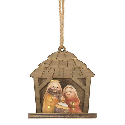 Picture of Holy Family in Creche Nativity Ornament