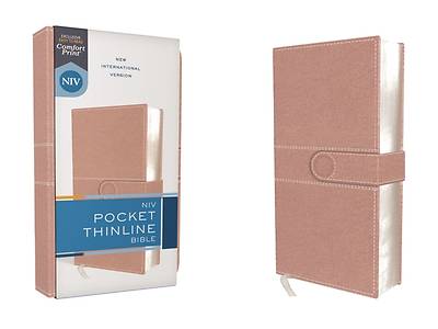 Picture of Niv, Pocket Thinline Bible, Leathersoft, Pink, Snap Closure, Red Letter, Comfort Print