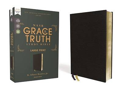 Picture of Nasb, the Grace and Truth Study Bible, Large Print, European Bonded Leather, Black, Red Letter, 1995 Text, Comfort Print