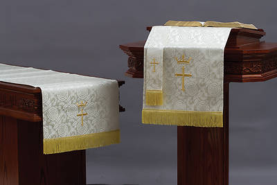 Picture of Abbott Hall TRN White Cross and Crown Three-Piece Parament Set