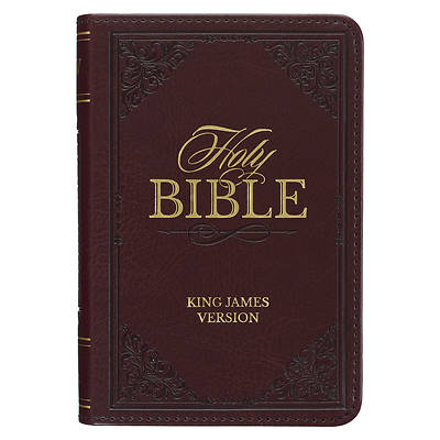 KJV Holy Bible, Mini Pocket Size, Faux Leather Red Letter Edition - Ribbon Marker, King James Version, Burgundy
