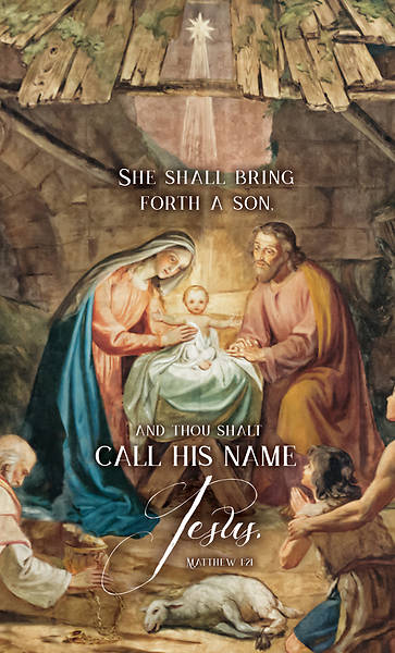 Picture of She Shall Bring Forth A Son Christmas Announcement Folder
