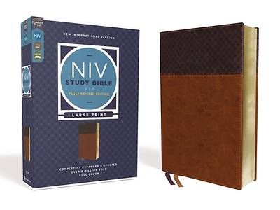 Picture of NIV Study Bible, Fully Revised Edition, Large Print, Leathersoft, Brown, Red Letter, Comfort Print