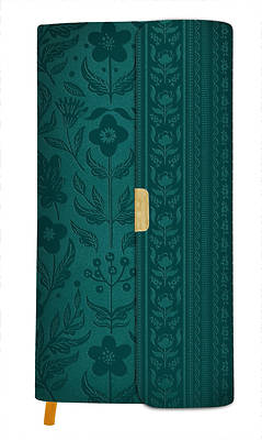 The KJV Compact Bible [Dark Teal Florals with Clasp]