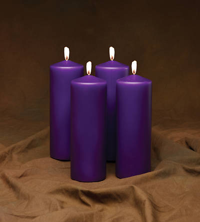 Picture of Emkay Advent Pillar Candle Set 9" X 3" - 4 Purple