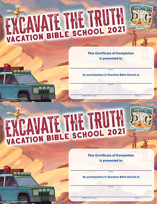 Picture of Vacation Bible School VBS 2021 Destination Dig Unearthing the Truth About Jesus Certificates Of Completion 50 Certificates
