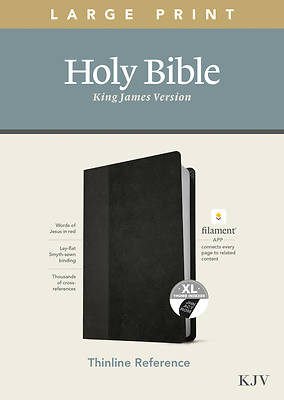 Picture of KJV Large Print Thinline Reference Bible, Filament Enabled Edition (Red Letter, Leatherlike, Black/Onyx, Indexed)
