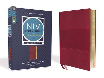 Picture of NIV Study Bible, Fully Revised Edition, Large Print, Leathersoft, Burgundy, Red Letter, Comfort Print