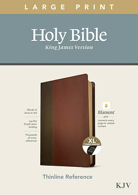 Picture of KJV Large Print Thinline Reference Bible, Filament Enabled Edition (Red Letter, Leatherlike, Brown/Mahogany, Indexed)