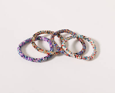 Picture of Glass Nepal Sprinkle Bracelet 7" - Various Colors