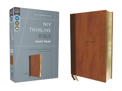 Picture of Niv, Thinline Bible, Giant Print, Leathersoft, Brown, Red Letter, Comfort Print