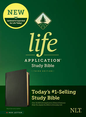 Picture of NLT Life Application Study Bible, Third Edition (Red Letter, Genuine Leather, Black)