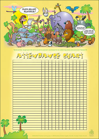 Picture of Adam Names the Animals Attendance Chart