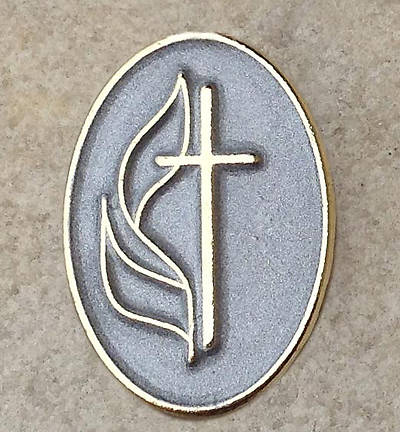 Picture of UMC Cross & Flame Two-Tone Lapel Pin