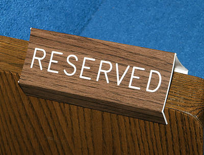 Picture of Reserved Pew Sign with Walnut Grain Finish