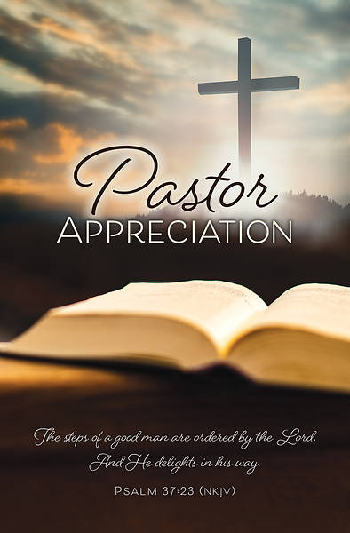 Picture of Bible and Cross Pastor Appreciation Regular Size Bulletin