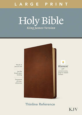 Picture of KJV Large Print Thinline Reference Bible, Filament Enabled Edition (Red Letter, Genuine Leather, Brown)