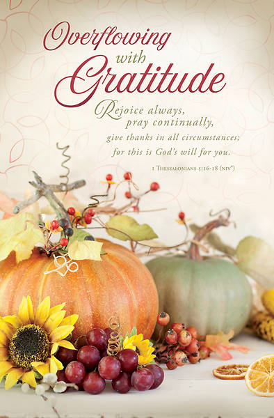 Picture of Overflowing with Gratitude Thanksgiving Regular Size Bulletin