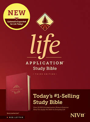 Picture of NIV Life Application Study Bible, Third Edition (Red Letter, Leatherlike, Berry)