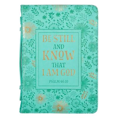 Bible Cover Large Turquoise Be Still and Know Psalm 46