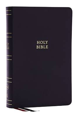 Picture of Nkjv, Single-Column Reference Bible, Verse-By-Verse, Bonded Leather, Black, Red Letter, Thumb Indexed, Comfort Print