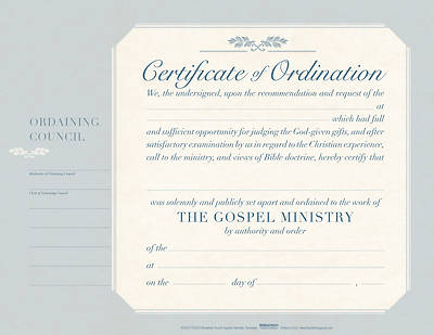 Picture of Ordination Flat Certificate