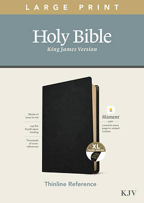 Picture of KJV Large Print Thinline Reference Bible, Filament Enabled Edition (Red Letter, Genuine Leather, Black, Indexed)