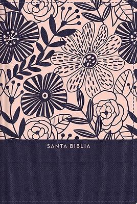 Picture of Rvr60 Santa Biblia, Letra Grande, Tamaño Compacto, Tapa Dura/Tela, Azul Floral, Edición Letra Roja Con Índice