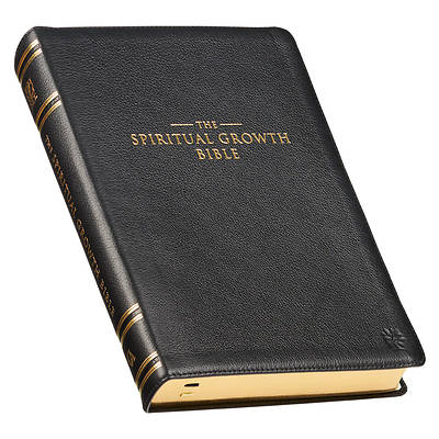 Picture of The Spiritual Growth Bible, Study Bible, NLT - New Living Translation Holy Bible, Premium Full Grain Leather, Black