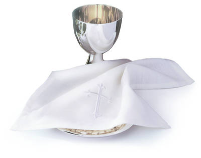 Embroidered 100% Linen Latin Cross  Bread Plate Napkin