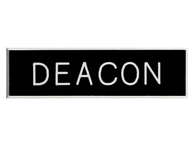 Picture of Black and White Deacon Pin-On Badge