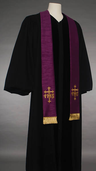 Picture of Purple IHS Cross Stole