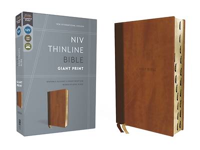 Picture of Niv, Thinline Bible, Giant Print, Leathersoft, Brown, Red Letter, Thumb Indexed, Comfort Print