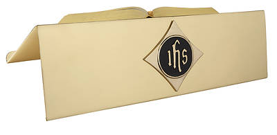 Picture of Sudbury B3562 Brass Bible Stand with IHS Emblem