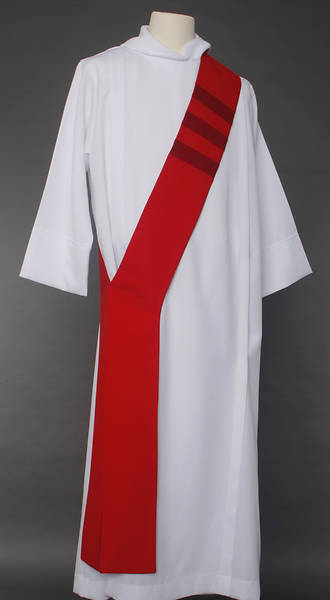 Picture of Trinity Stripe Deacon Stole - Red