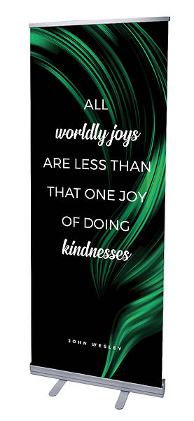 Picture of All Worldly Joys Color Swirl Words of Wesley Rollup Banner