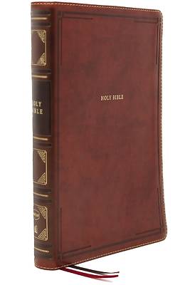 Picture of Nkjv, Reference Bible, Super Giant Print, Leathersoft, Brown, Thumb Indexed, Red Letter Edition, Comfort Print