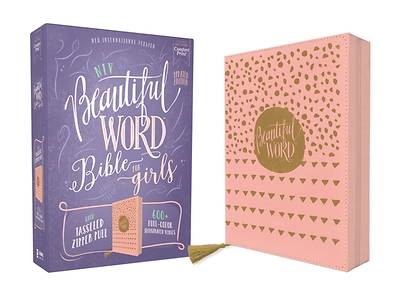 Picture of Niv, Beautiful Word Bible for Girls, Updated Edition, Leathersoft, Zippered, Pink, Red Letter, Comfort Print