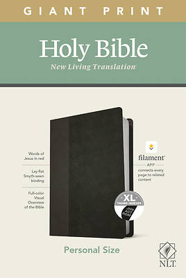 Picture of NLT Personal Size Giant Print Bible, Filament Enabled Edition (Red Letter, Leatherlike, Black/Onyx, Indexed)