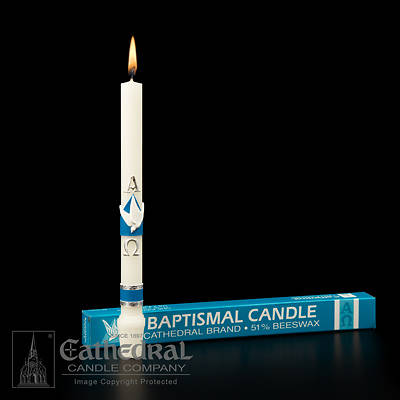 Picture of Alpha and Omega 51% Beeswax Baptismal Candle
