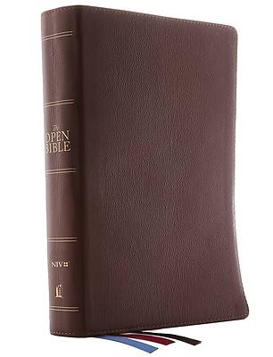 Picture of The Niv, Open Bible, Genuine Leather, Brown, Red Letter Edition, Comfort Print