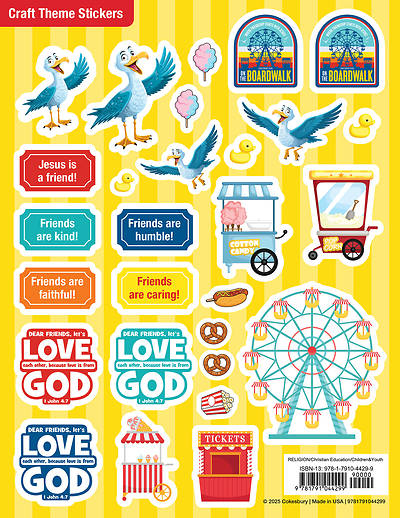 VBS 2027 On the Boardwalk Craft Theme Stickers (Pkg of 12)