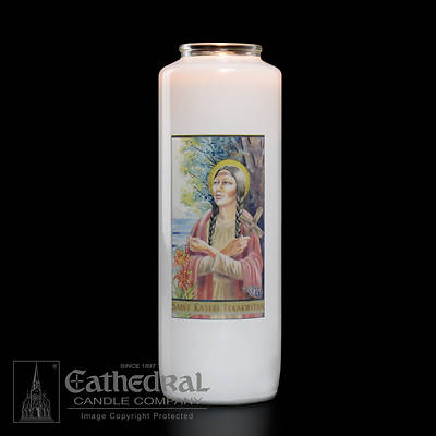 Saint Kateri Tekakwitha 6-Day Glass Prayer Candle